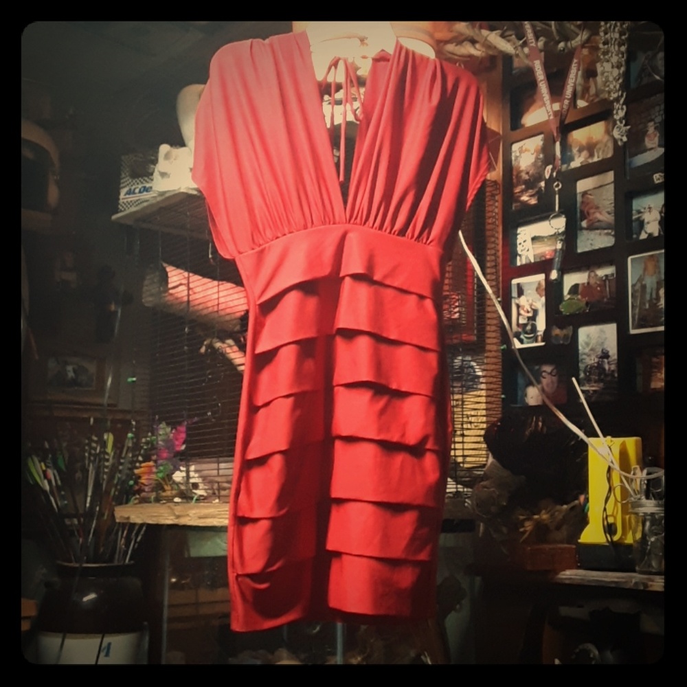 2 cute red cocktail dress